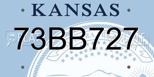73BB727 Kansas License Plate