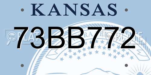 73BB772 Kansas License Plate