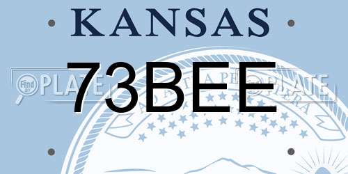73BEE Kansas License Plate