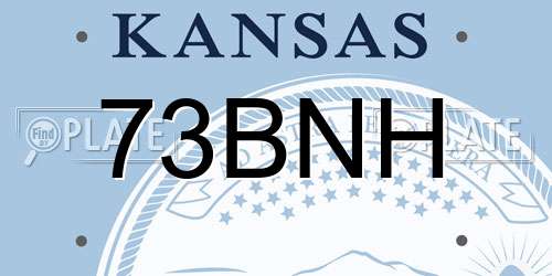 73BNH Kansas License Plate