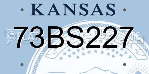 73BS227 Kansas License Plate