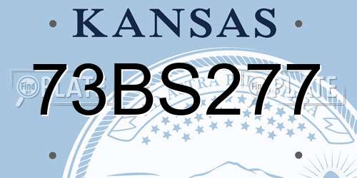 73BS277 Kansas License Plate