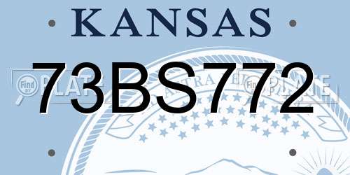 73BS772 Kansas License Plate