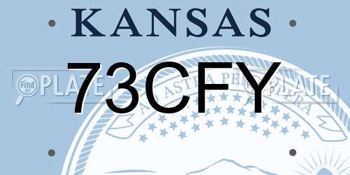 73CFY Kansas License Plate