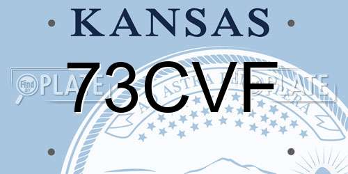 73CVF Kansas License Plate
