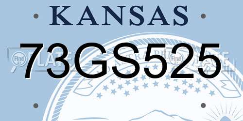 73GS525 Kansas License Plate