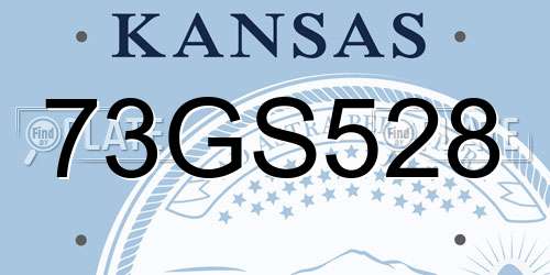 73GS528 Kansas License Plate