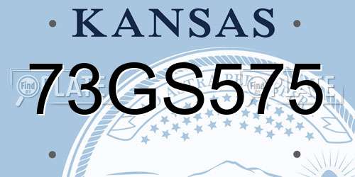 73GS575 Kansas License Plate