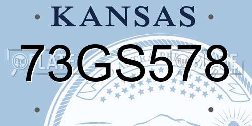 73GS578 Kansas License Plate