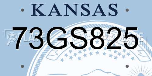 73GS825 Kansas License Plate