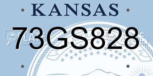 73GS828 Kansas License Plate