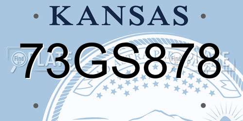 73GS878 Kansas License Plate