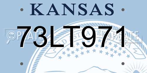 73LT971 Kansas License Plate