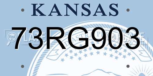 73RG903 Kansas License Plate