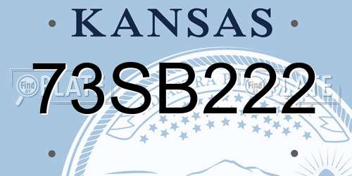 73SB222 Kansas License Plate