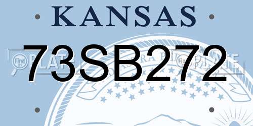 73SB272 Kansas License Plate