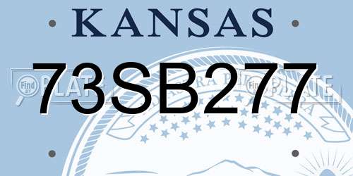 73SB277 Kansas License Plate