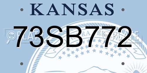 73SB772 Kansas License Plate