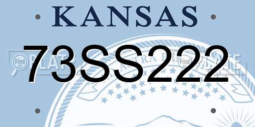 73SS222 Kansas License Plate