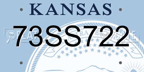73SS722 Kansas License Plate