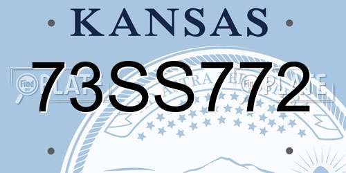 73SS772 Kansas License Plate