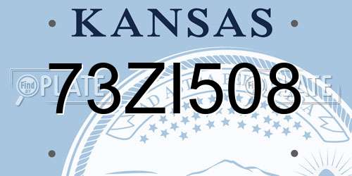 73ZI508 Kansas License Plate