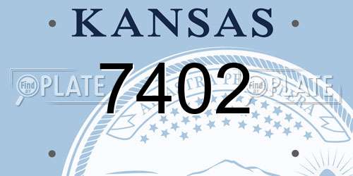 7402 Kansas License Plate