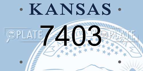 7403 Kansas License Plate