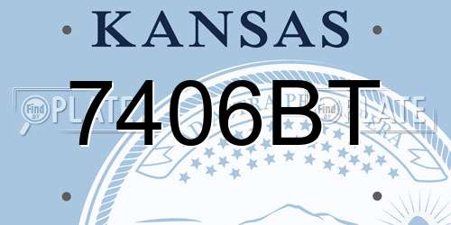 7406BT Kansas License Plate