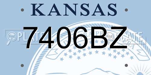 7406BZ Kansas License Plate