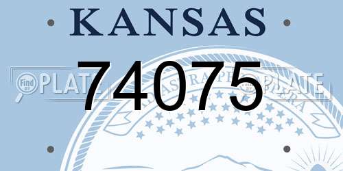 74075 Kansas License Plate