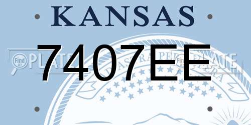 7407EE Kansas License Plate