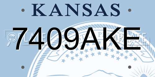 7409AKE Kansas License Plate