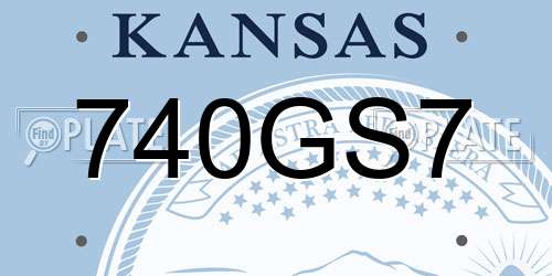 740GS7 Kansas License Plate