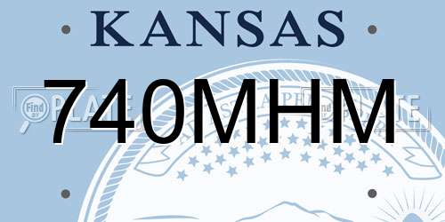 740MHM Kansas License Plate