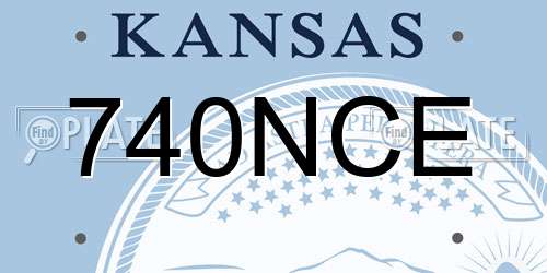 740NCE Kansas License Plate