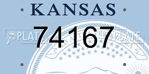 74167 Kansas License Plate