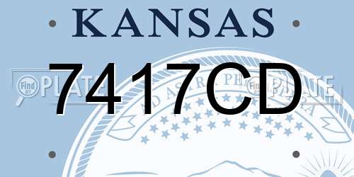 7417CD Kansas License Plate