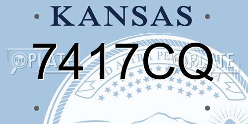 7417CQ Kansas License Plate