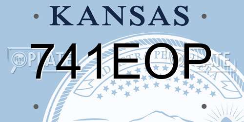 741EOP Kansas License Plate