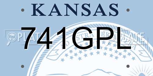 741GPL Kansas License Plate
