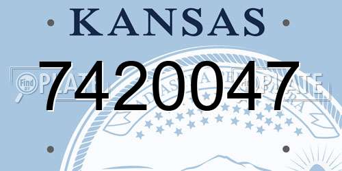 7420047 Kansas License Plate