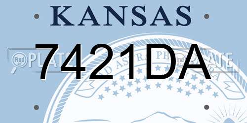 7421DA Kansas License Plate