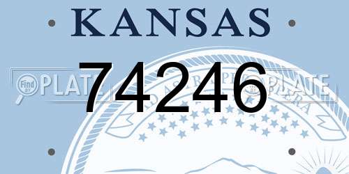 74246 Kansas License Plate