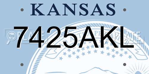 7425AKL Kansas License Plate