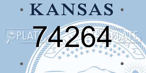 74264 Kansas License Plate