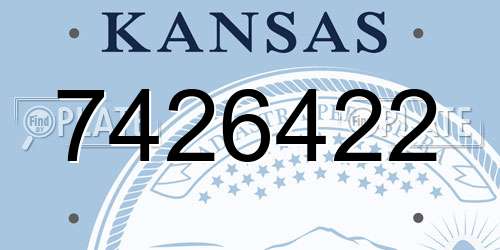 7426422 Kansas License Plate