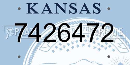 7426472 Kansas License Plate