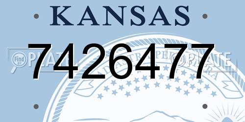 7426477 Kansas License Plate