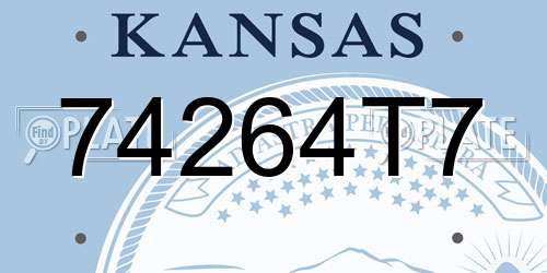 74264T7 Kansas License Plate
